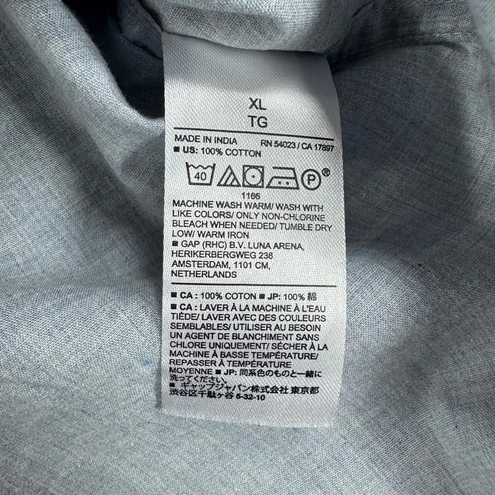 Banana Republic Mens XL‎ Slim Fit Short Sleeve Organic Cotton Button Down Shirt